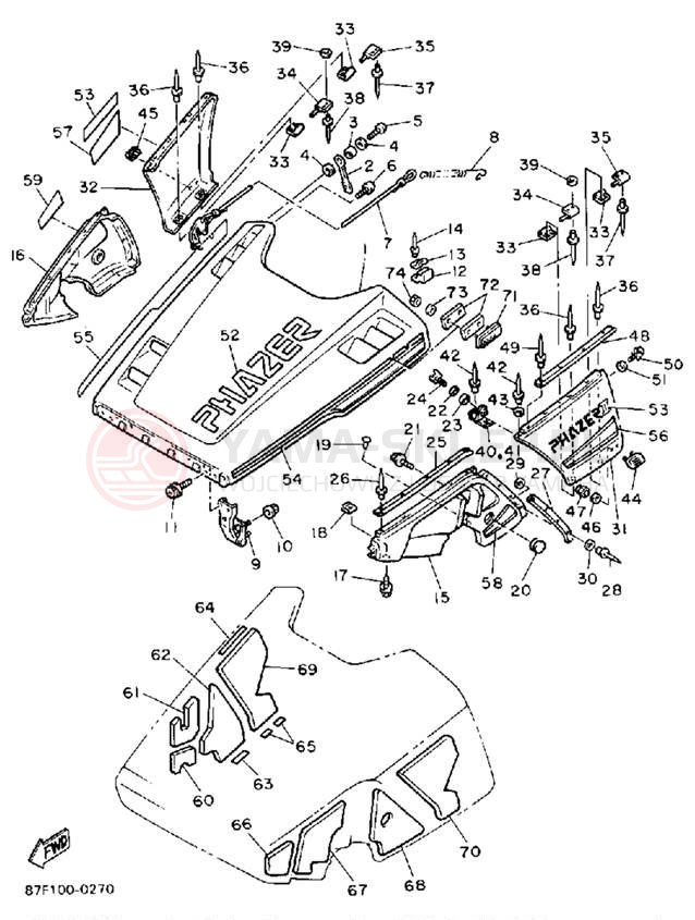 Schemat "Osłony" do Yamaha PHAZER II PZ480P