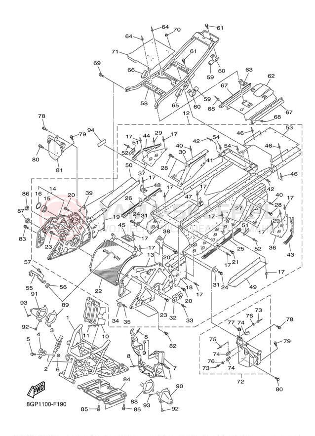 Schemat "rama" do Yamaha PHAZER MOUNTAIN LITE PZ50MW