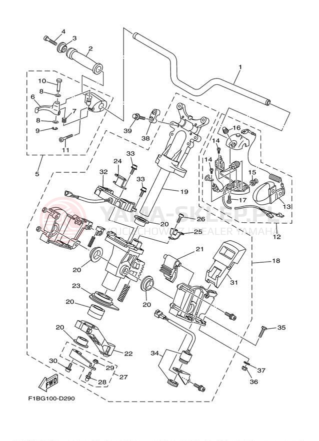 Schemat "Kierownica i osprzęt" do Yamaha FX1000-F