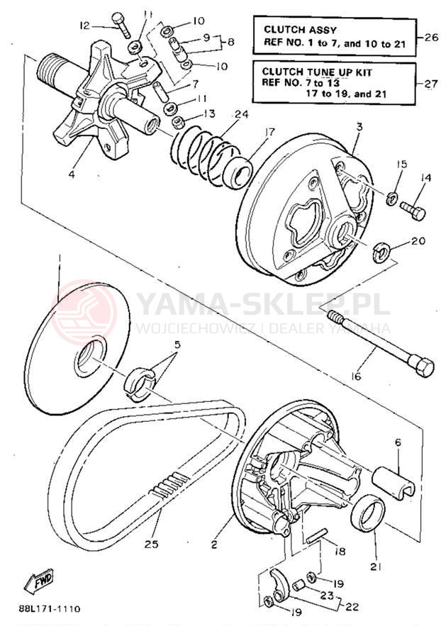 Schemat "PRIMARY SHEAVE" do Yamaha OVATION LE CS340EU