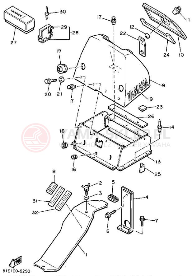 Schemat "GUARD - LUGGAGE BOX" do Yamaha INVITER CF300P