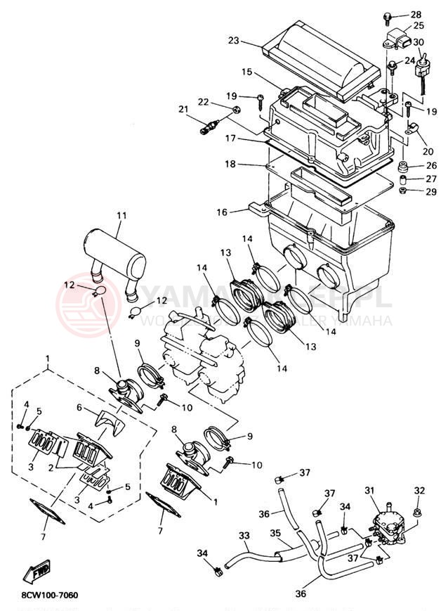 Schemat "Wtrysk paliwa" do Yamaha VENTURE 600 VT600A/VT500A