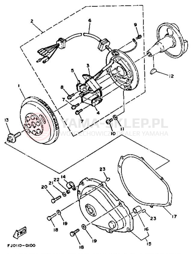 Schemat "prądnica" do Yamaha WAVE RUNNER III WRA650R