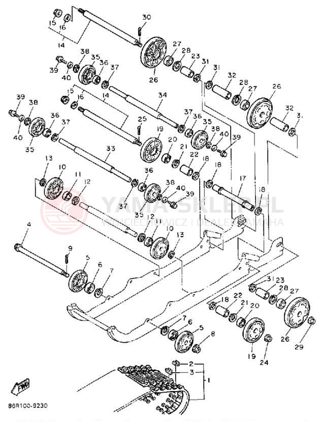 Schemat "Zawieszenie gąsiennicy" do Yamaha VK540 VK540ER