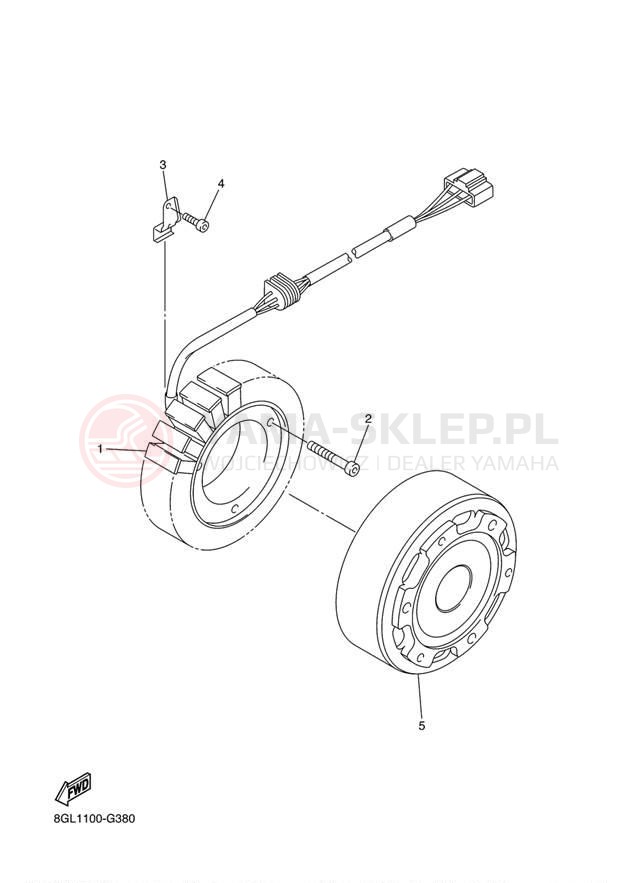 Schemat "prądnica" do Yamaha FX NYTRO FX10ZB/FX10ZW