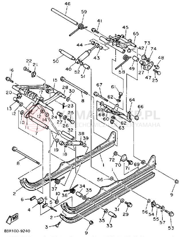 Schemat "Zawieszenie gąsiennicy" do Yamaha VK540 VK540ER