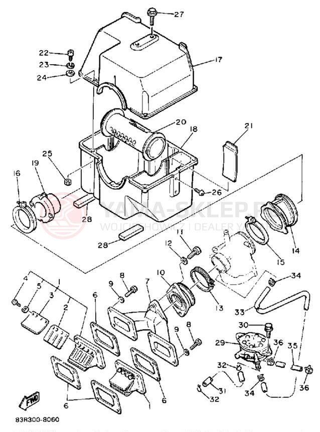 Schemat "Filtr powietrza" do Yamaha VK540 VK540M