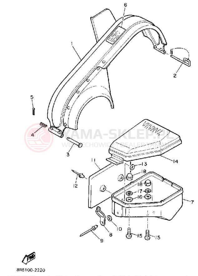 Schemat "GUARD - LUGGAGE BOX" do Yamaha SRV SR540L