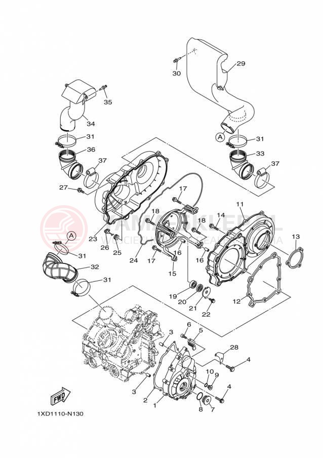 Schemat "Pokrywa silnika" do Yamaha VIKING VI EPS SE YXC700PSFS