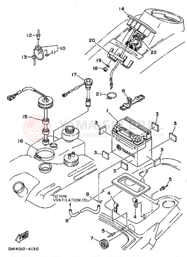 Schemat "układ elektryczny" do Yamaha WAVE RAIDER RA700S