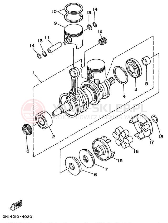 Schemat "Wał korbowy" do Yamaha WAVE VENTURE WVT700T