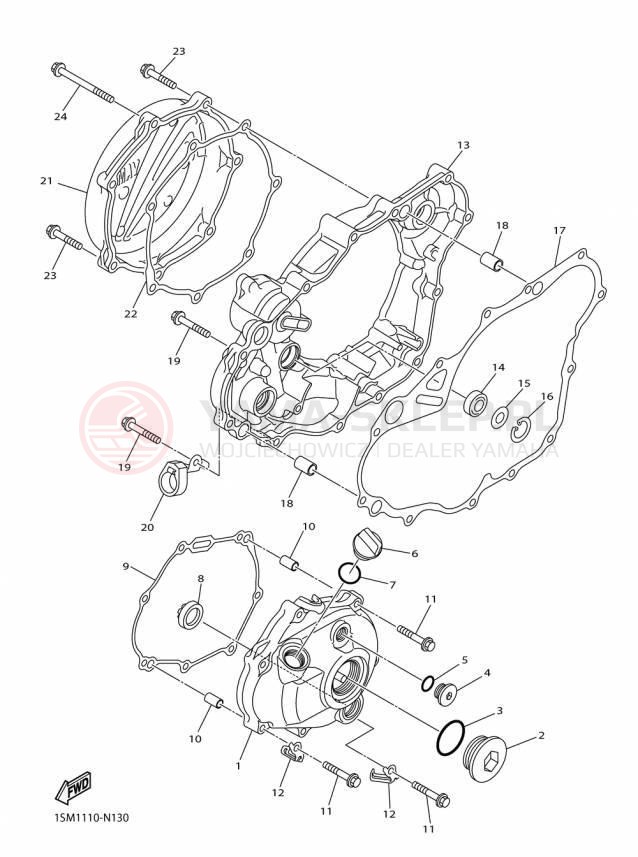 Schemat "Pokrywa silnika" do Yamaha YZ250F YZ250FFW/YZ250FFL