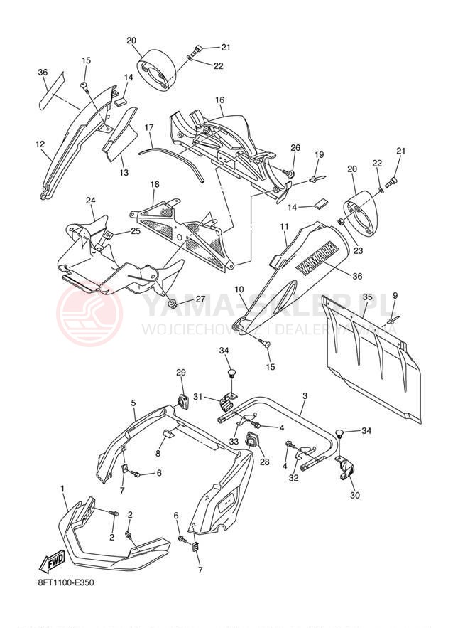 Schemat "zderzak" do Yamaha ATTAK RXW10L