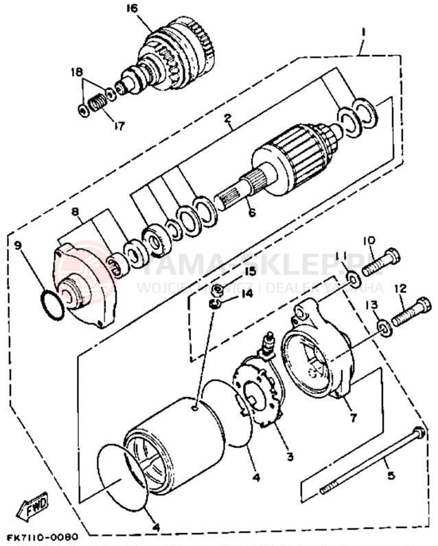 Schemat "rozrusznik" do Yamaha WAVE RUNNER III WRA650R