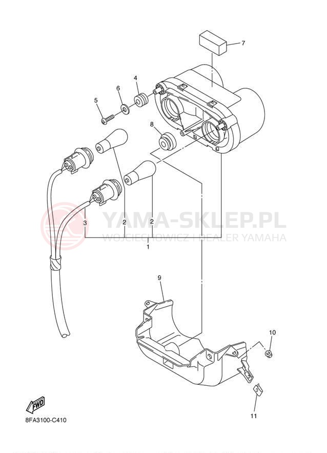 Schemat "lampa tył" do Yamaha RX WARRIOR RXW10J/RXW10SJ