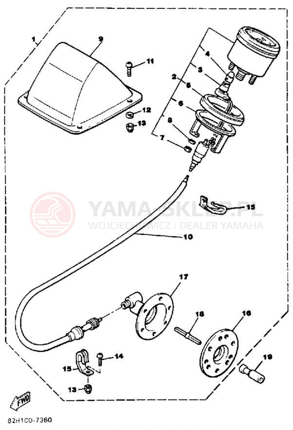 Schemat "licznik" do Yamaha ENTICER 340 ET340L