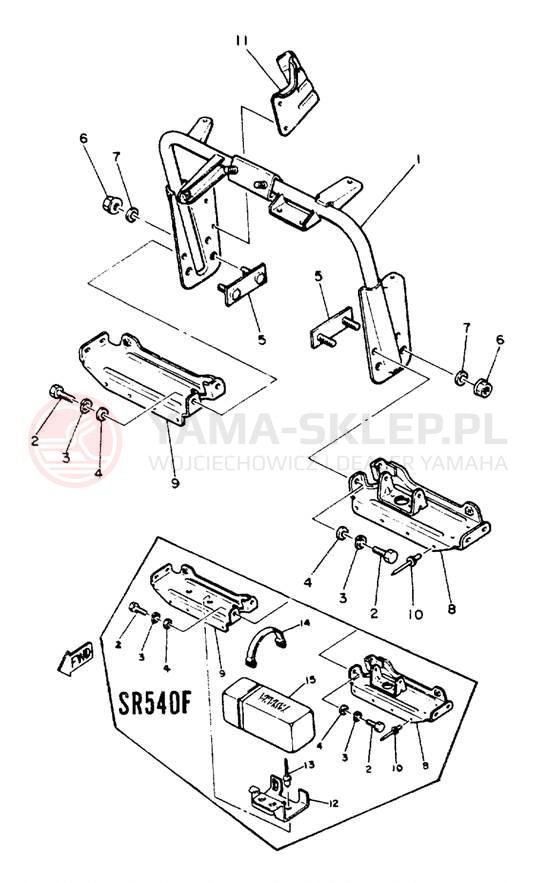 Schemat "STEERING GATE" do Yamaha SR540E
