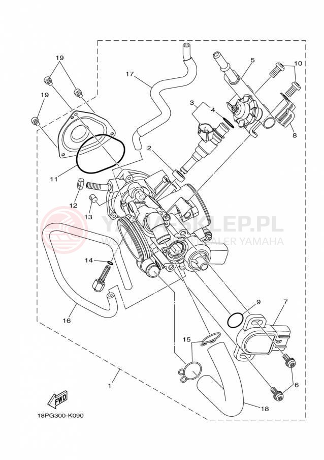 Schemat "Układ wtryskowy" do Yamaha YFZ450R YFZ450RFL