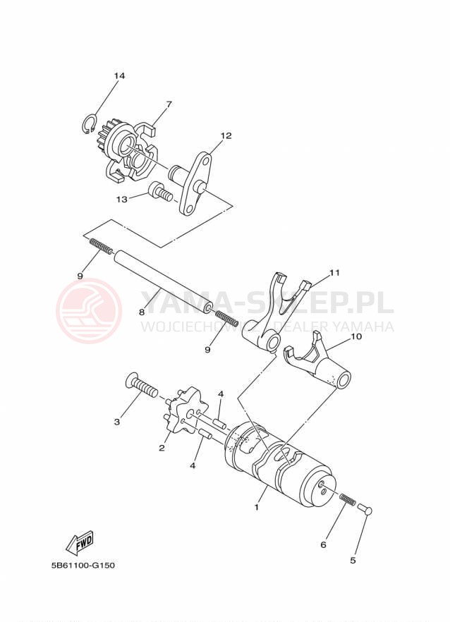 Schemat "Wodziki, automat" do Yamaha TTR110E TTR110EF