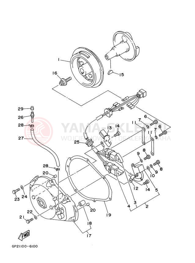 Schemat "prądnica" do Yamaha GP760 GP760Y