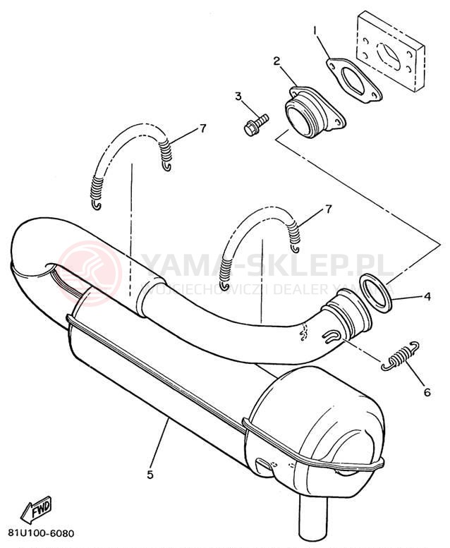 Schemat "Wydech końcowy" do Yamaha BRAVO LT BR250TC