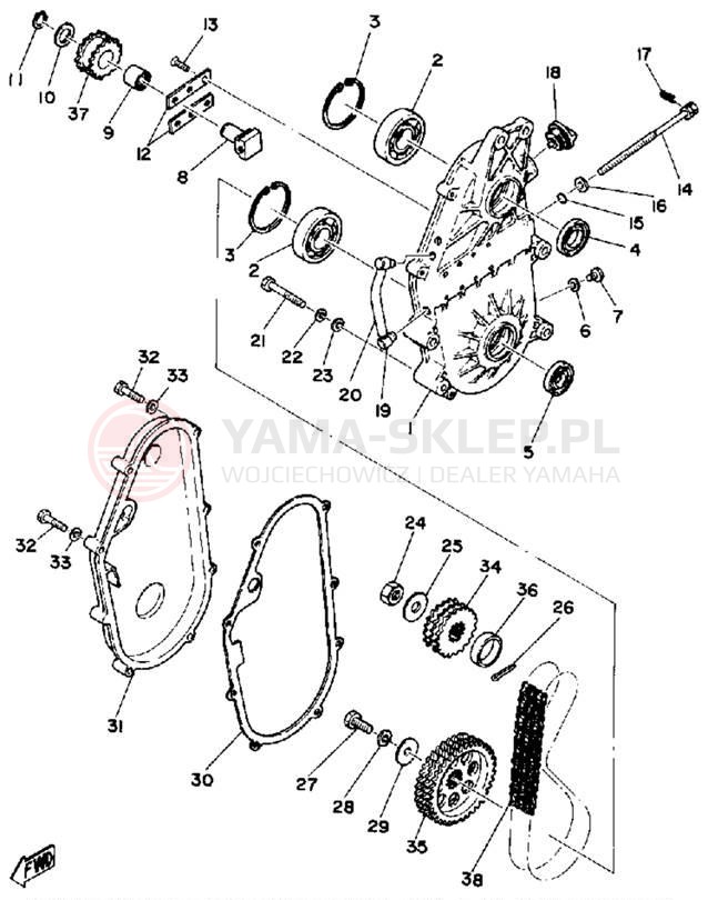 Schemat "Układ napędowy" do Yamaha EX440E