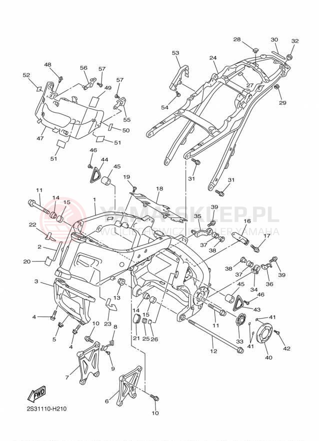 Schemat "rama" do Yamaha VMAX VMX17FCR/VMX17FR