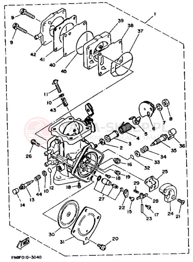 Schemat "Gaźnik" do Yamaha WAVE BLASTER WB700R