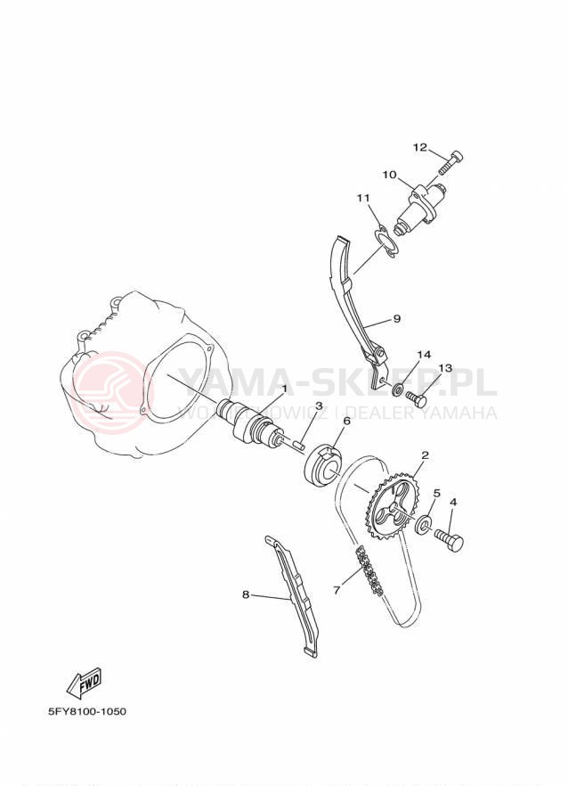 Schemat "Rozrząd - łańcuszek" do Yamaha TW200 TW200F1/TW200F1C