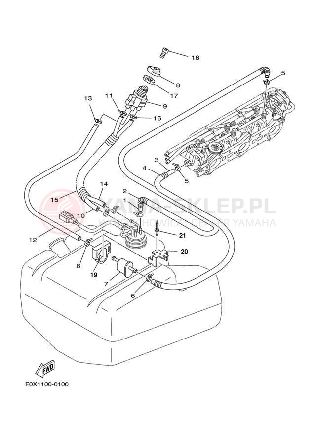 Schemat "Układ paliwowy" do Yamaha GP1200 GP1200AY
