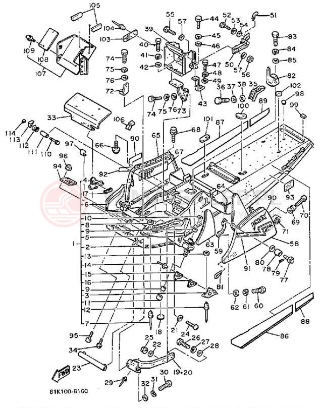 Schemat "rama" do Yamaha V-MAX VMX540J