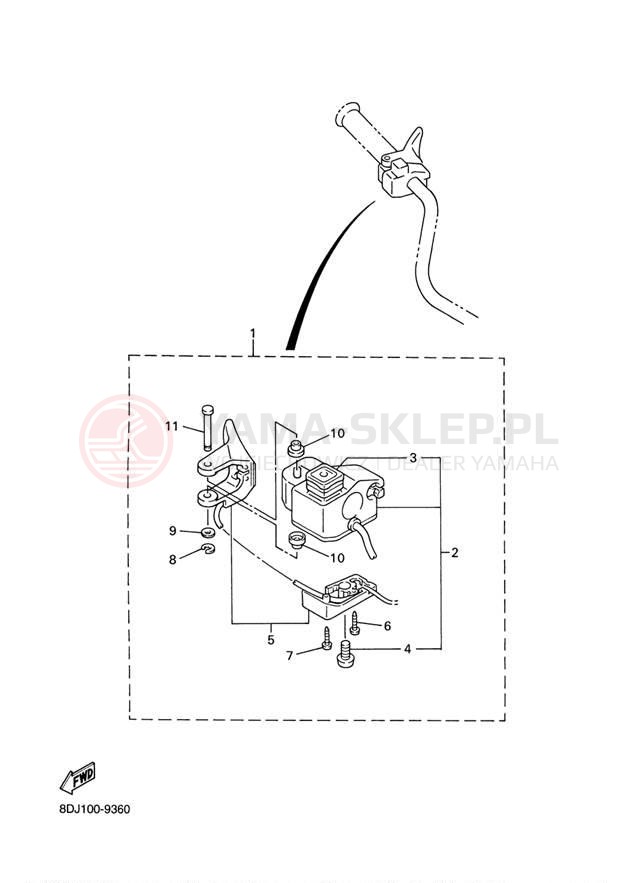 Schemat "Kierownica i osprzęt" do Yamaha VENTURE XL VT500XLD
