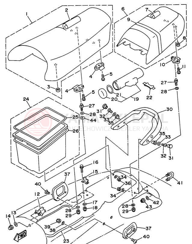 Schemat "Siedzenie i schowek" do Yamaha WAVE VENTURE 1100 WVT1100U