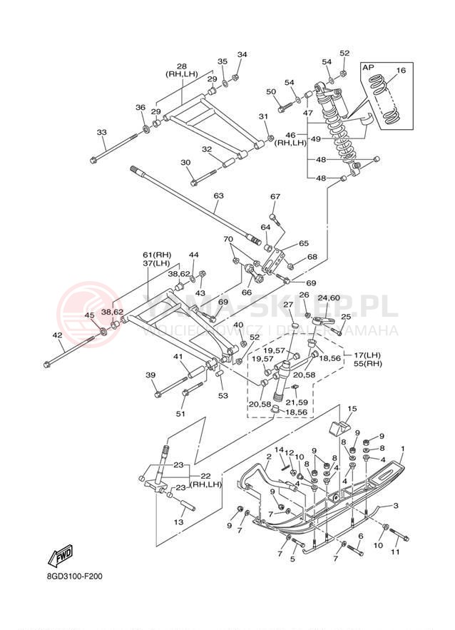 Schemat "płozy" do Yamaha APEX GT RX10GTW