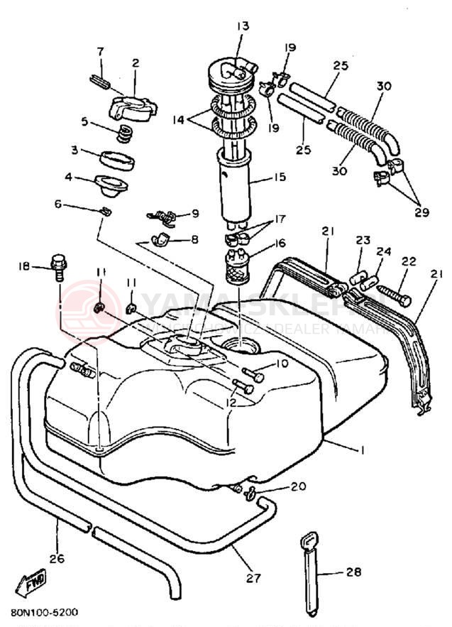 Schemat "zbiornik paliwa" do Yamaha V-MAX VMX540L