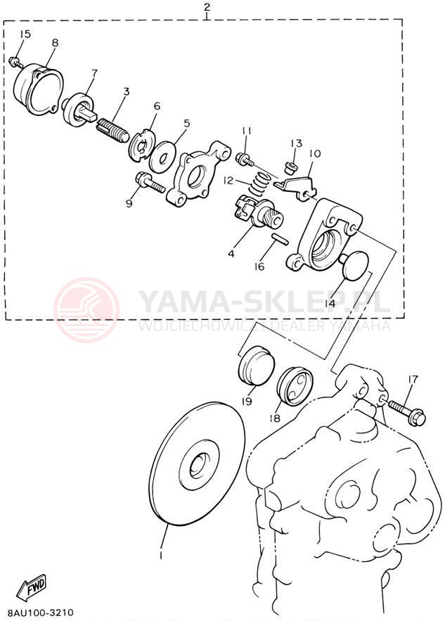Schemat "hamulec" do Yamaha VK540 III VK540ED