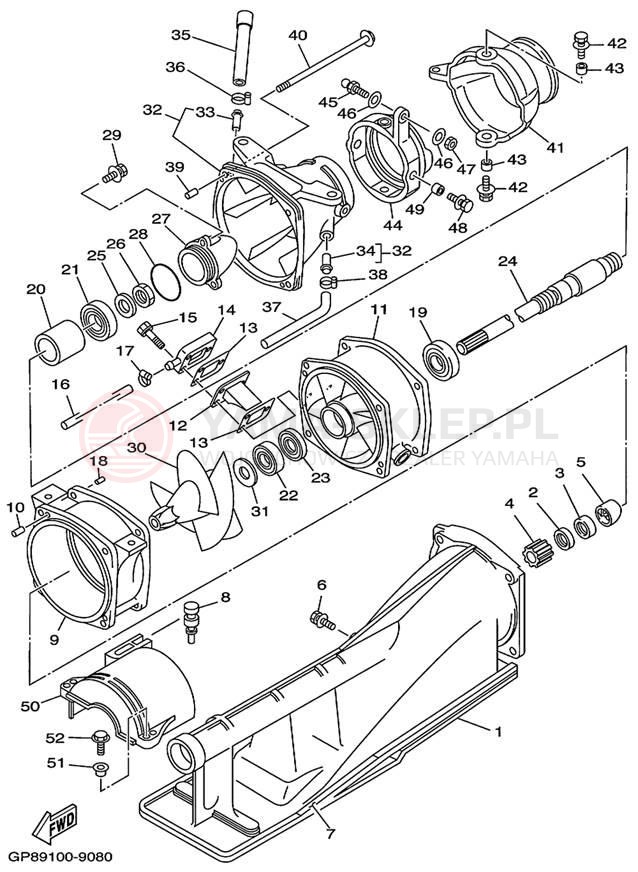 Schemat "JET UNIT" do Yamaha WAVE RUNNER GP1200 GP1200X