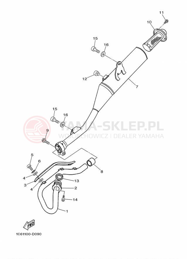 Schemat "Wydech końcowy" do Yamaha TTR230 TTR230F