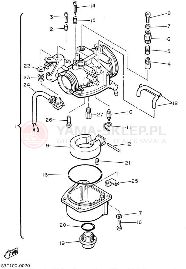 Schemat "Gaźnik" do Yamaha BRAVO LT BR250TD