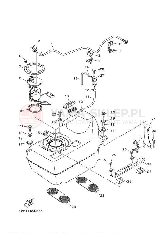 Schemat "zbiornik paliwa" do Yamaha VIKING 700 YXM700DEL