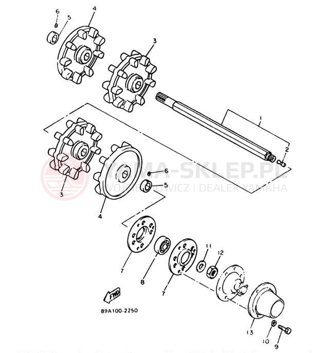 Schemat "Układ napędowy" do Yamaha VMAX-4 VX750T