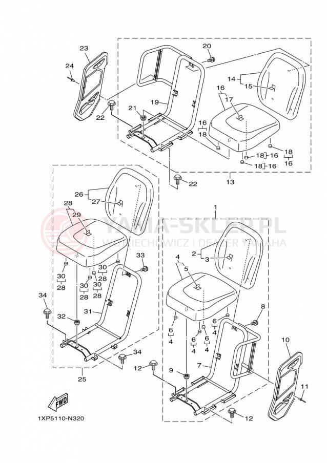 Schemat "siedzenie" do Yamaha VIKING EPS YXM700PFG/YXM700PFR