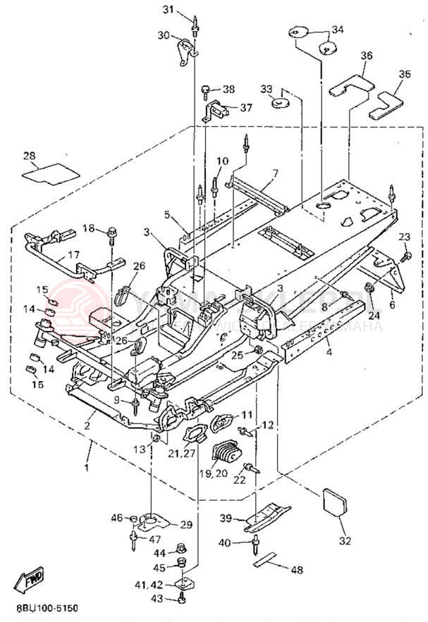 Schemat "rama" do Yamaha VMAX-4 800 VX800V