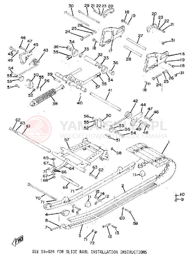Schemat "TRACK SUSPENSION" do Yamaha PR440