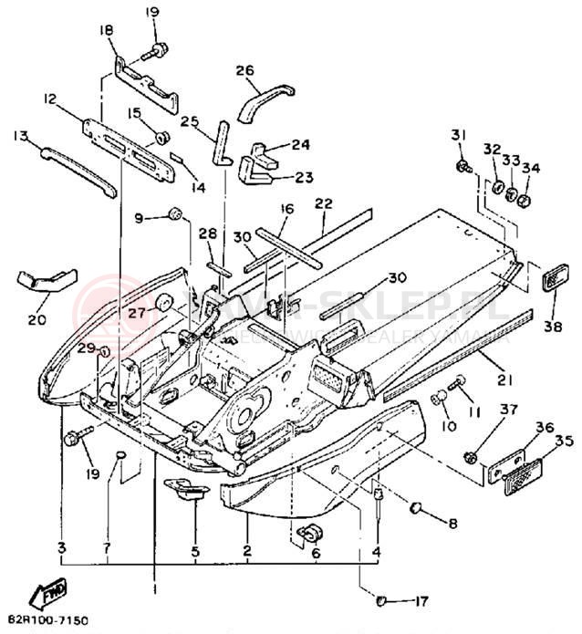 Schemat "rama" do Yamaha BRAVO T (LONG TRACK) BR250TN