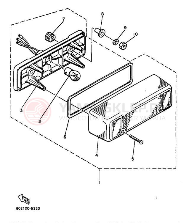 Schemat "lampa tył" do Yamaha BRAVO LT BR250TB