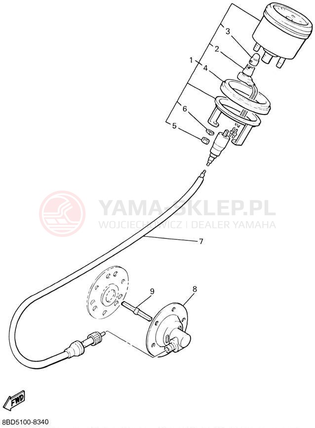 Schemat "licznik" do Yamaha BRAVO LT BR250TD
