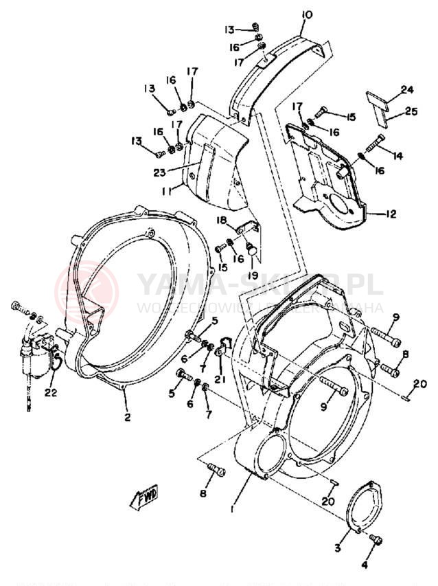 Schemat "FAN CASE - AIR SHROUD" do Yamaha GS300A