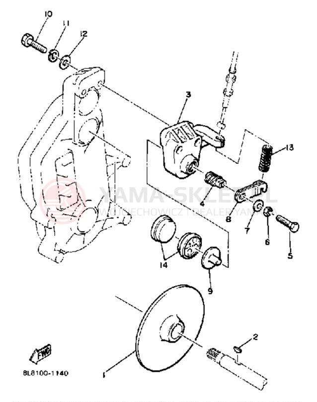 Schemat "hamulec" do Yamaha SS440 SS440H