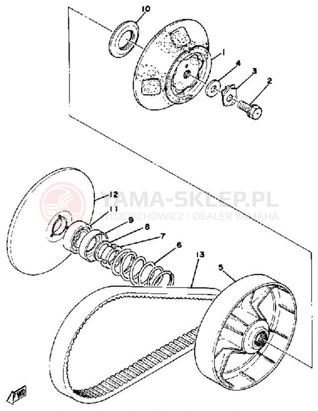 Schemat "PRIMARY SHEAVE" do Yamaha ET250D